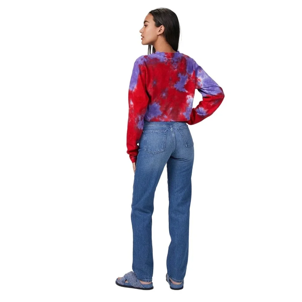 Free People Boyish The Casey Criss Cross Straight Women Blue 27 $189